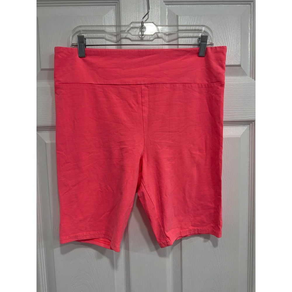 Wild Fable Womens XXL Neon Pink‎ High Waisted Biker Shorts Cotton Blend Stretch